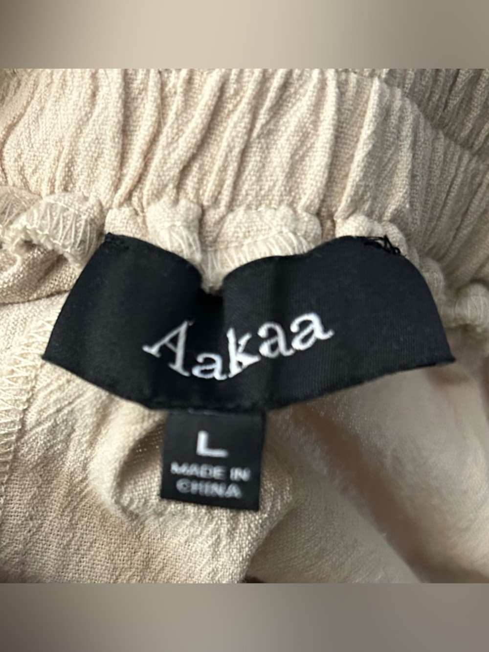 Aakaa Cream Cargo Parachute Pants Large Boho Drawstring Balloon Jogger NWOT - Picture 8 of 11
